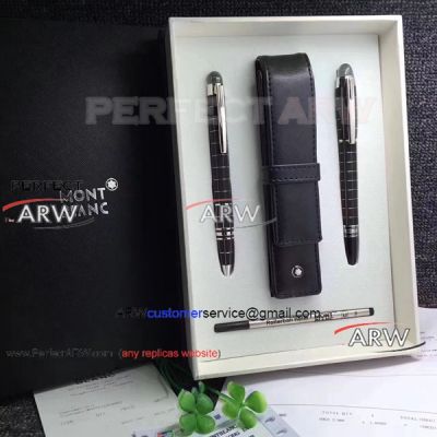 Perfect Replica StarWalker Pen Set - Pen Case & Black Rubber Ballpoint & Rollerball Pen